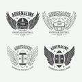 Set of vintage rugby and american football labels, emblems and logos Royalty Free Stock Photo