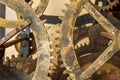 Set of vintage rusted gearwheels