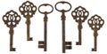 Set of vintage rusty keys isolated Royalty Free Stock Photo