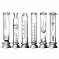 Set of Vintage Scientific Instruments and Laboratory Glassware for Experimentation and Research Royalty Free Stock Photo