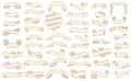 set of vintage scrolls ribbons on white. old blank banners vector illustration Royalty Free Stock Photo