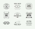 Set of vintage scuba diving logos, labels, badges and emblems.