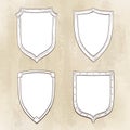 Set of vintage shields.