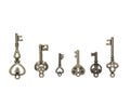 Set of vintage skeleton keys Royalty Free Stock Photo