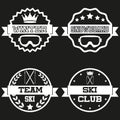 Set of Vintage SKI and Snowboard Club Badge Label