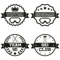 Set of Vintage SKI and Snowboard Club Badge Label