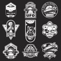 Set of vintage space and astronaut badges Royalty Free Stock Photo