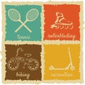 Set of Vintage Sport Labels