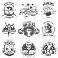 Set of vintage sports emblems Royalty Free Stock Photo