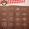 Set of vintage style elements for labels and badges for restaurants Royalty Free Stock Photo