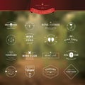 Set of vintage style elements for labels and badges for wine