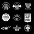 Set of vintage style labels - premium quality product and guaranteed satisfaction signs