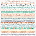 Ornamental border frame line vintage color patterns 3 Royalty Free Stock Photo