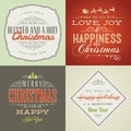 Set of vintage styled Christmas and New Year cards Royalty Free Stock Photo