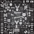 Set of vintage styled design hipster icons. Vector signs and symbols templates Royalty Free Stock Photo