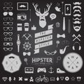 Set of vintage styled design hipster icons. Vector signs and symbols templates Royalty Free Stock Photo