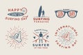 Set of vintage surfing logos, posters, prints, slogans