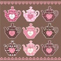 Set of vintage teapots Royalty Free Stock Photo