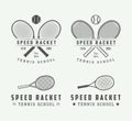 Set of vintage tennis logos, emblems, badges, labels and design elements.