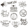 Set of vintage Thank you badges, labels