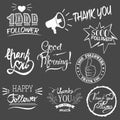 Set of vintage Thank you badges, labels