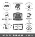 Set of vintage theatre labels Royalty Free Stock Photo