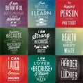 Set Of Vintage Typographic Backgrounds / Motivational Quotes Royalty Free Stock Photo