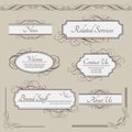 Set of vintage vector labels, frames, borders Royalty Free Stock Photo