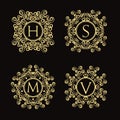 Set of vintage vector monogram