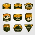 Set of vintage vector mountain outdoor adventure logo emblem illustration designs