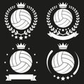 Set of Vintage Volleyball Club Badge and Label