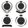 Set of Vintage Volleyball Club Badge and Label