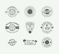 Set of vintage volleyball labels, emblems and logo.