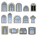 A set of vintage windows Royalty Free Stock Photo