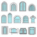 A set of vintage windows vector Royalty Free Stock Photo