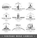 Set of vintage wine labels