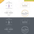 Set of Vintage wine logo design, hand hold a bottle of wine