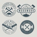 Carpentry Service Vintage Badge Logo Design.