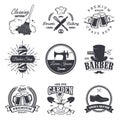Set of vintage workshop emblems