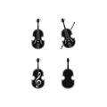 Set of violin logo instrumental icon illustration Royalty Free Stock Photo
