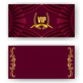 Set of vip card, invitation with laurel wreath