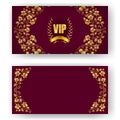 Set of vip card, invitation with laurel wreath