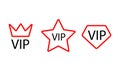 Set of VIP status icons. Vector illustration eps 10 Royalty Free Stock Photo