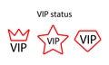 Set of VIP status icons. Vector illustration eps 10 Royalty Free Stock Photo