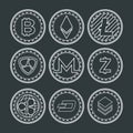 Set of virtual coins icons