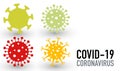 Set of virus vector icons covid-19 coronavirus