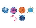 Set of viruses diseases isolated on white background