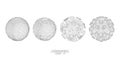 Set of viruses on a white background .Coronavirus COVID-19 .3 d bacteria model .Biotechnology, biochemistry, genetics and medicine