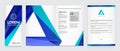 Set of Visual identity with letter logo elements polygonal style