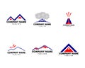 Set of Volcano mountain logo, Symbol and icon of volcano mountain Royalty Free Stock Photo